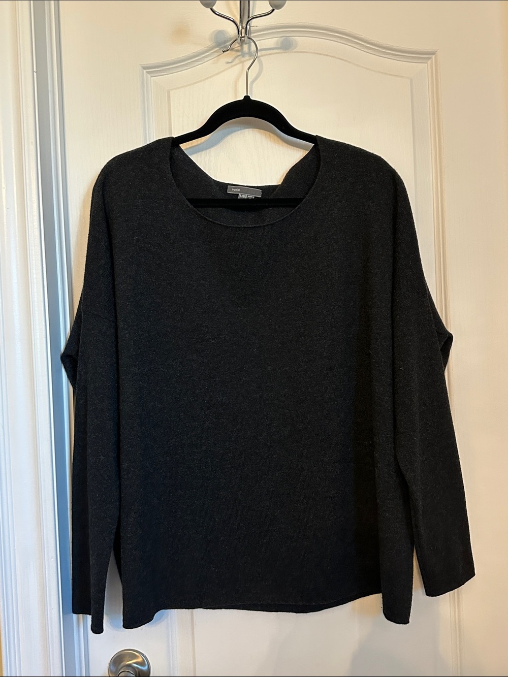 Vince Dark Gray Relaxed Crewneck Sweater
